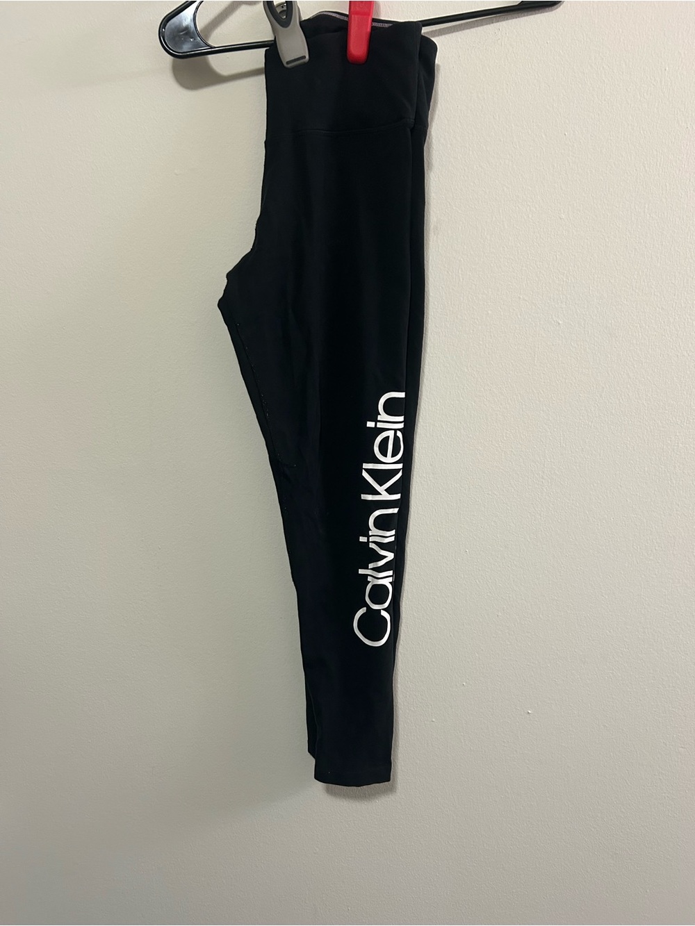 Calvin Klein Performance Black Leggings with White Side Logo